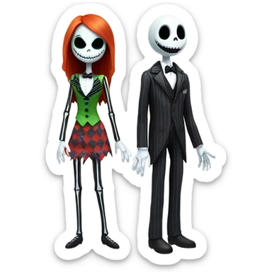 Jack and Sally Skellington  sticker