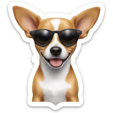 A Jack Russell Chihuahua mix with sunglasses sticker