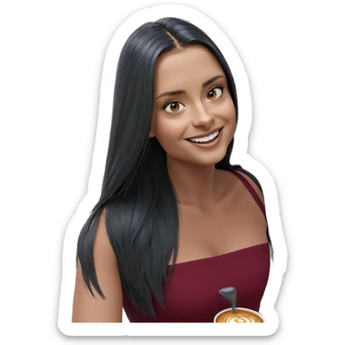 smiling girl with cup outdoors sticker