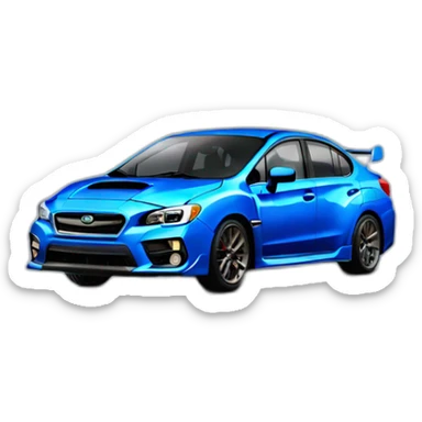 Blue Subaru wrx hyperrealistic sticker