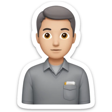 Transportation department, grey office shirt, two front pocket sticker