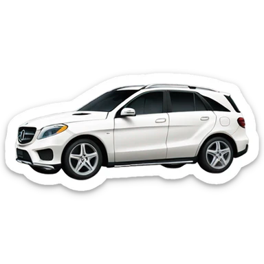 "Create a white Mercedes-Benz car emoji with a sleek and modern design." sticker