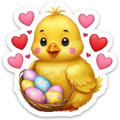 🐣 surrounded by heart emojis  sticker