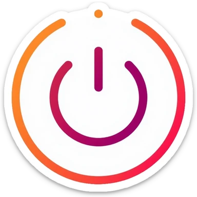 power button symbol with circle inside oval, like iPhone power icon sticker