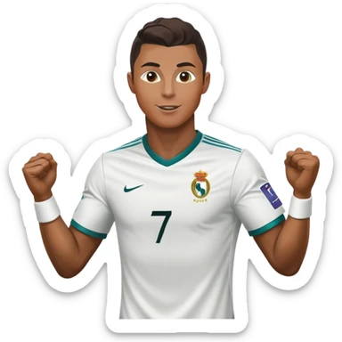 soccer player CR7 Cristiano Ronaldo celebrating a goal sticker