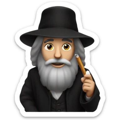 a hassidic jew smoking sticker