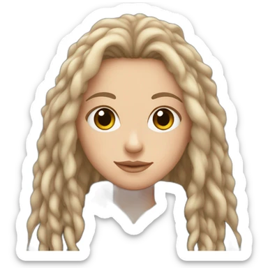 white girl with thick long big brown dreadlocks, brown eyes, and a black hoodie sticker