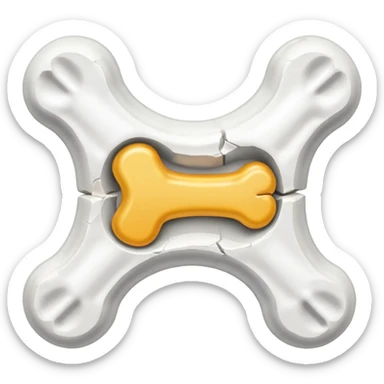 dog bone broken in half sticker