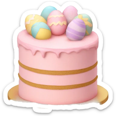 Easter pastel light pink cake sticker