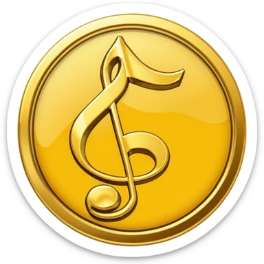 make a yellow coin with a music note on it sticker