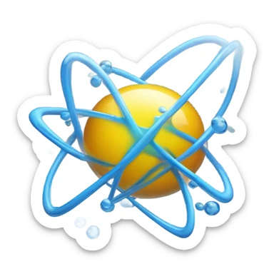 explosion atom in glass water sticker