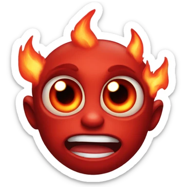 A Baby red demon with fire eyes  sticker