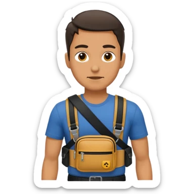 man with waist bags sticker