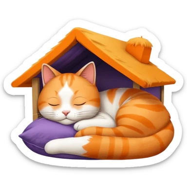 sleeping cat with a FedEx hut on its head sticker