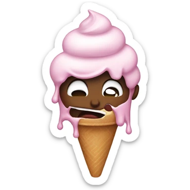 Someone crying with ice cream  sticker