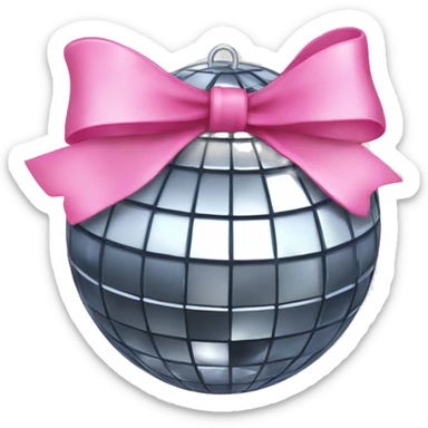 disco ball with pink bow sticker