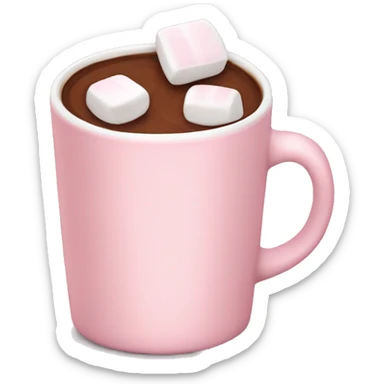 Light Pink mug of hot chocolate with marshmallows  sticker