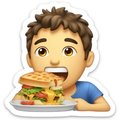 hungry boy eating girlfriend sticker
