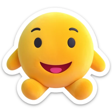 plush toy, 3D emoji style, soft shading, lively and expressive, suitable for app icon sticker