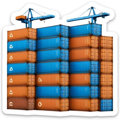 Sea Port area, containers sticker