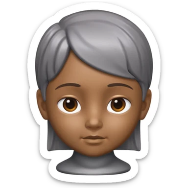 gray metal child bust sticker