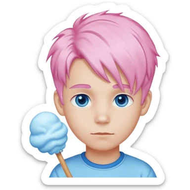 cotton candy haired boy sticker