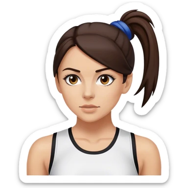 Sporty spice with dark brown hair in pony tail sticker