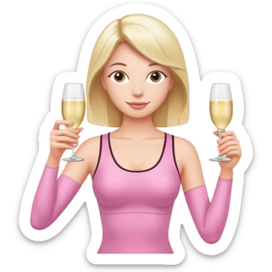 pink pilates princess prosecco sticker