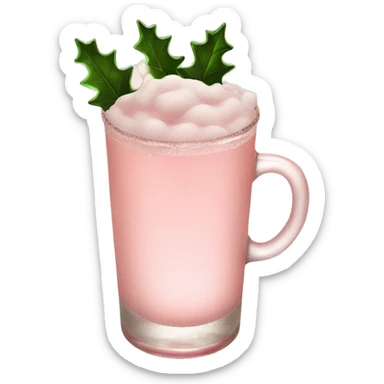 pale pink vintage christmas drink  sticker