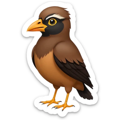 A common myna bird cute emoji sticker