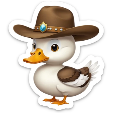 duck with a cowboy hat sticker