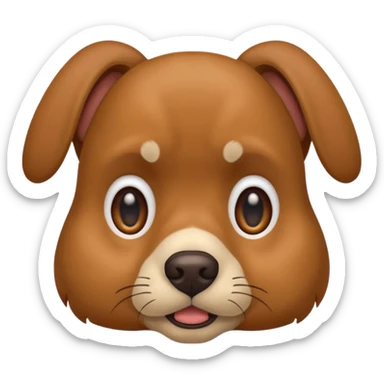 the dog sits with a scared face sticker