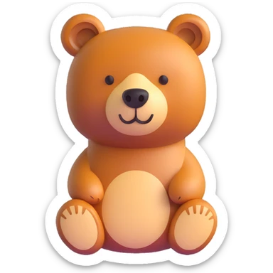 small wooden bear totem sticker