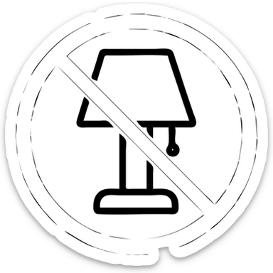 green table lamp crossed out with a red prohibition symbol, clear and bold, icon style sticker