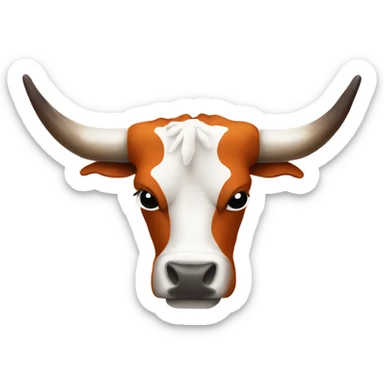 Longhorn with burnt orange t shirt saying hookem sticker
