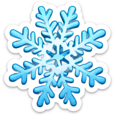 Heart snowflake blue sticker
