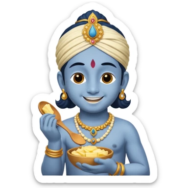  Lord Little Krishna eating butter  sticker