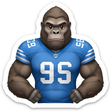 Silverback gorilla with Detroit lions jersey on sticker