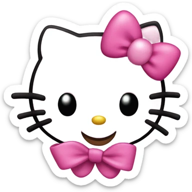 pink hello kitty smiling  sticker