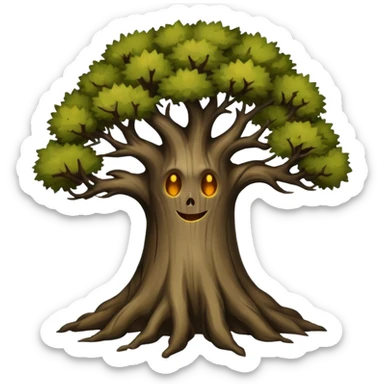 hallow tree, negative : emoji. sticker