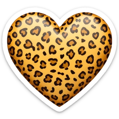 heart with leopard print sticker