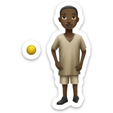 africa people in a field with ball can  sticker