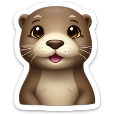 cute otter with halo sticker