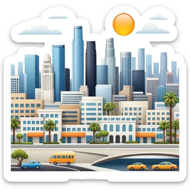 Los Angeles city skyline sticker