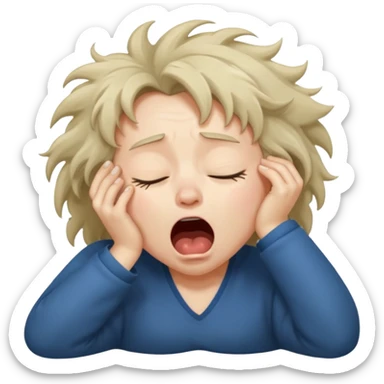 yawning sleepy character sticker