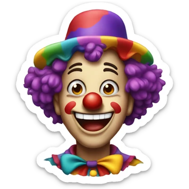 stessed clown happy and overwhelmed cry  sticker