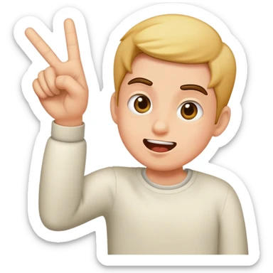 Silly face, flipping off sticker