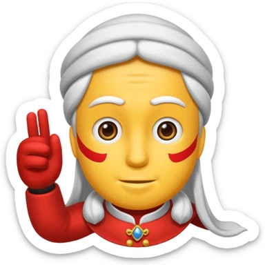 Красный воин мужчина во весь рост с топором в руках sticker