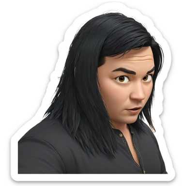 young man with black hair sticker