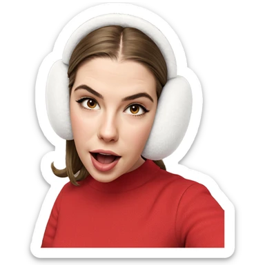 girl in earmuffs with tongue out sticker